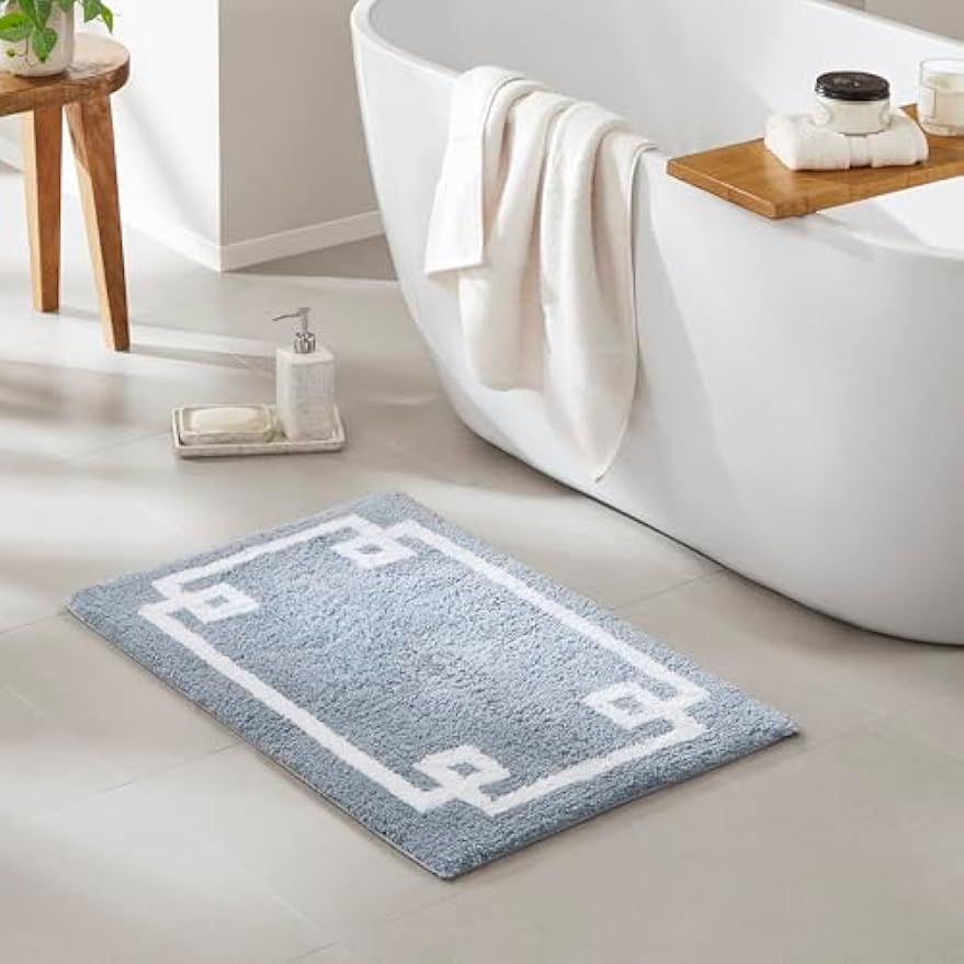 Plush Cotton Absorbent Non‑Slip Bathroom Bath Rug