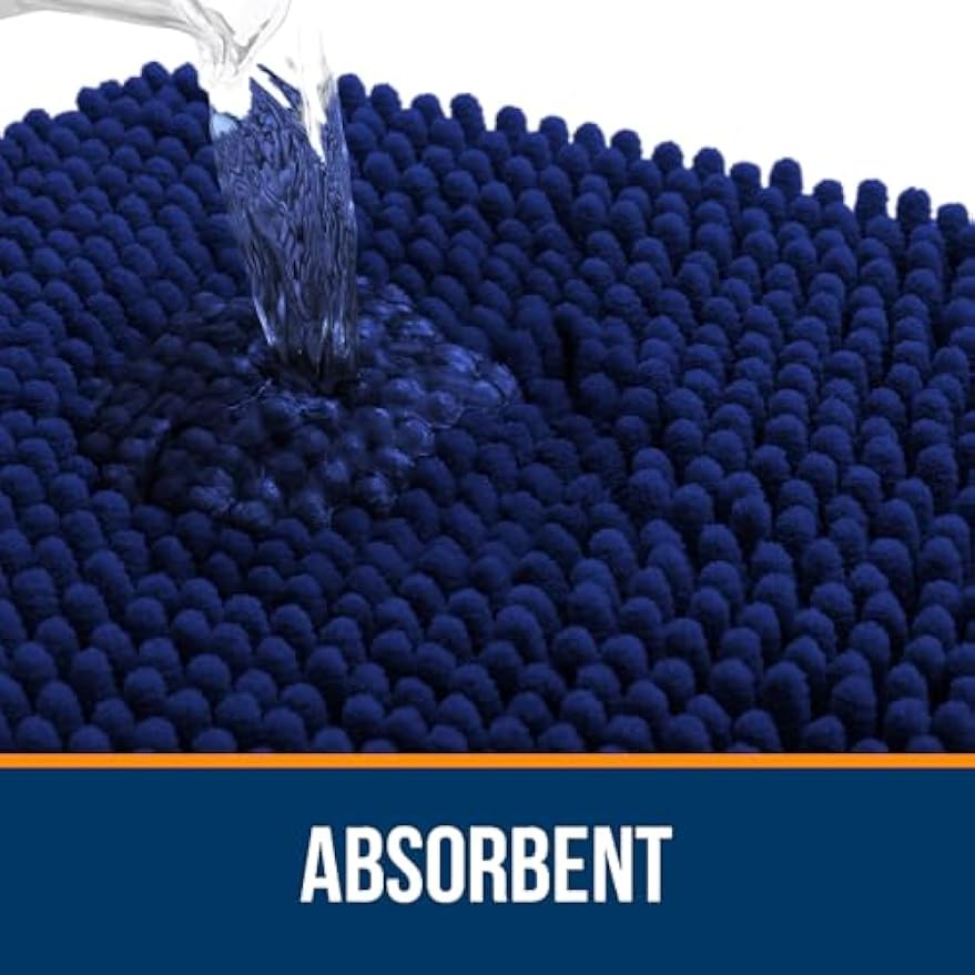 Soft Chenille Absorbent Non‑Slip Bathroom Rug