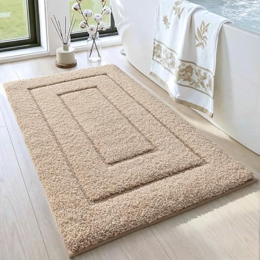 Soft Absorbent Non‑Slip Washable Bathroom Rug