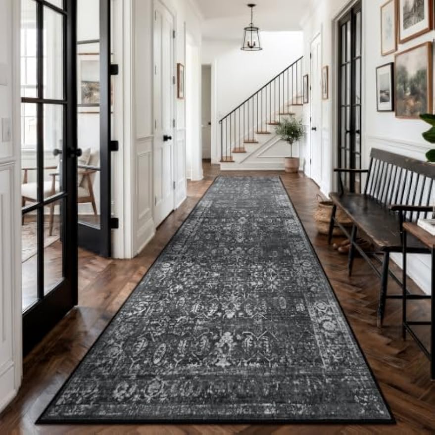 Vintage Washable Non‑Slip Long Runner Rug