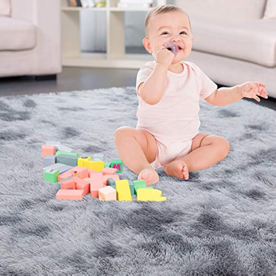Plush Faux‑Fur Living Room Area Rug
