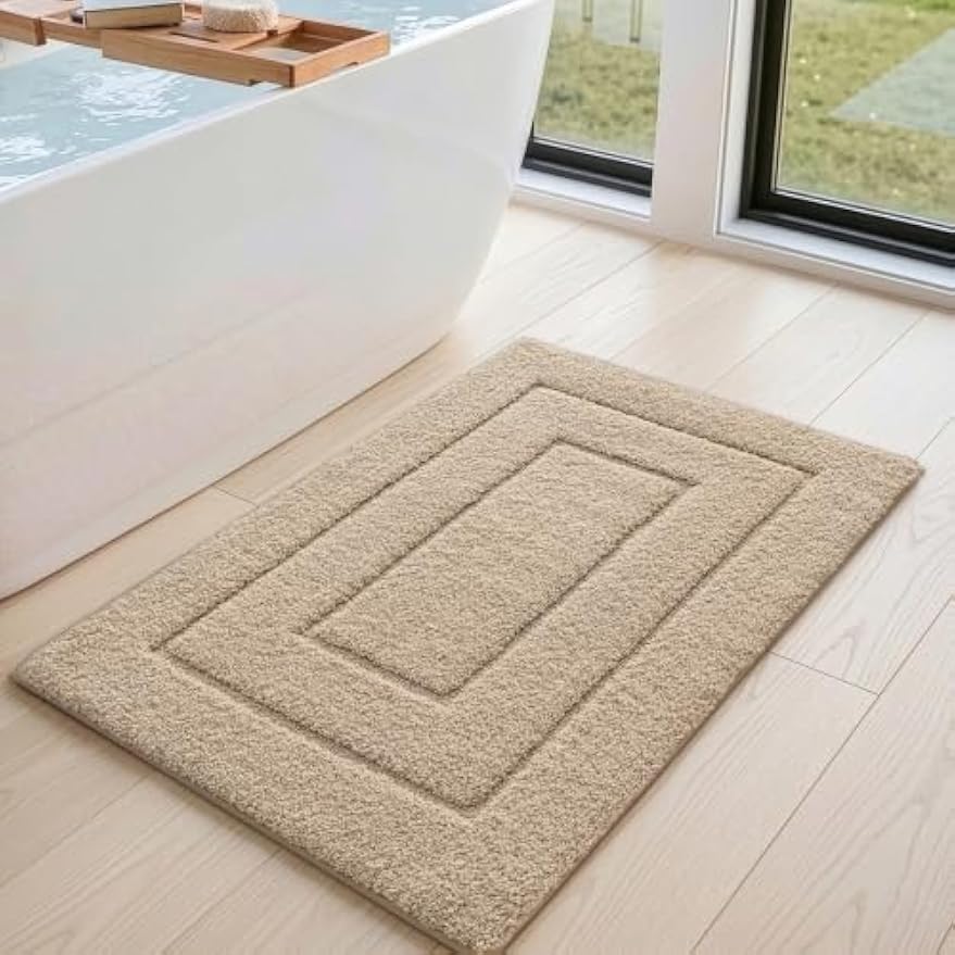 Soft Absorbent Non‑Slip Washable Bathroom Rug