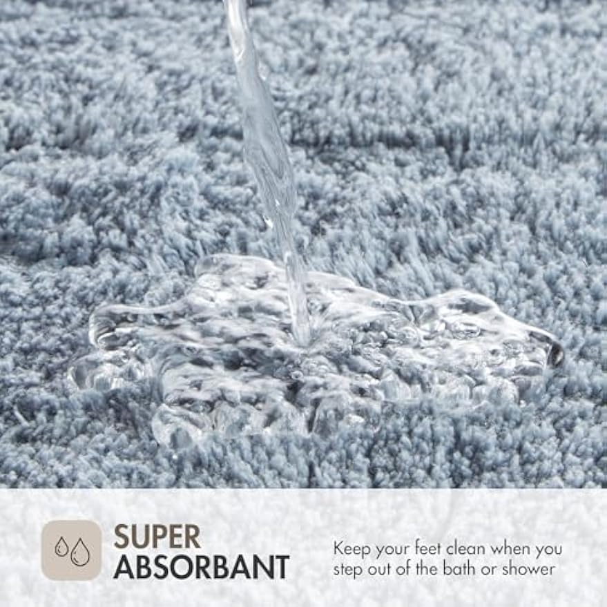 Plush Cotton Absorbent Non‑Slip Bathroom Bath Rug