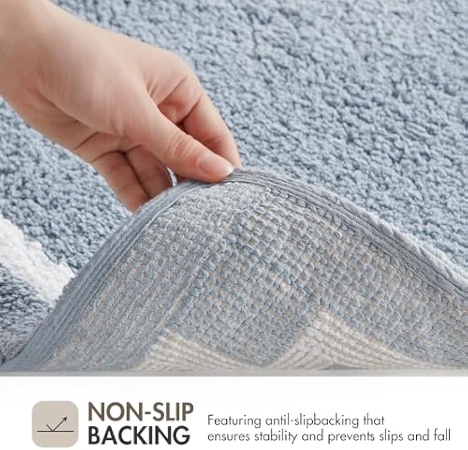 Plush Cotton Absorbent Non‑Slip Bathroom Bath Rug