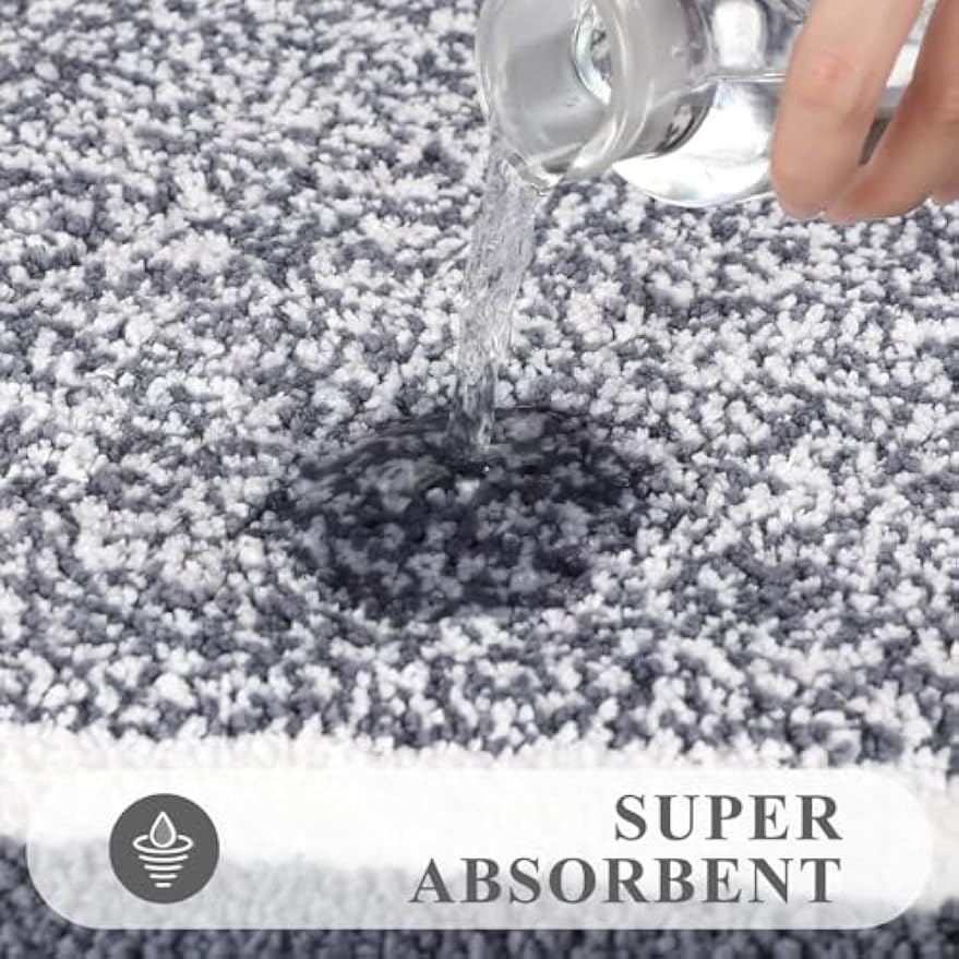 Plush Absorbent Non‑Slip Bathroom Rug Set