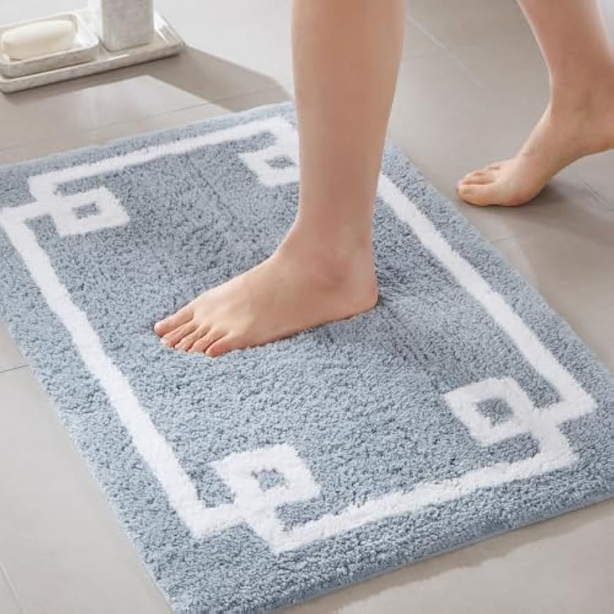 Plush Cotton Absorbent Non‑Slip Bathroom Bath Rug