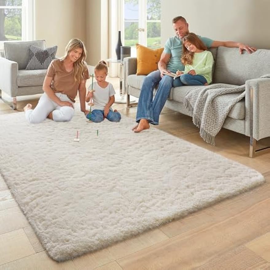 Large Non‑Slip Fluffy Shaggy Area Rug