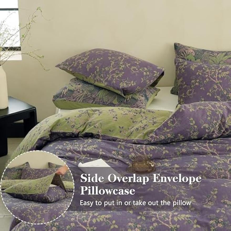 Vintage Floral Muslin Cotton Queen Bedding Set