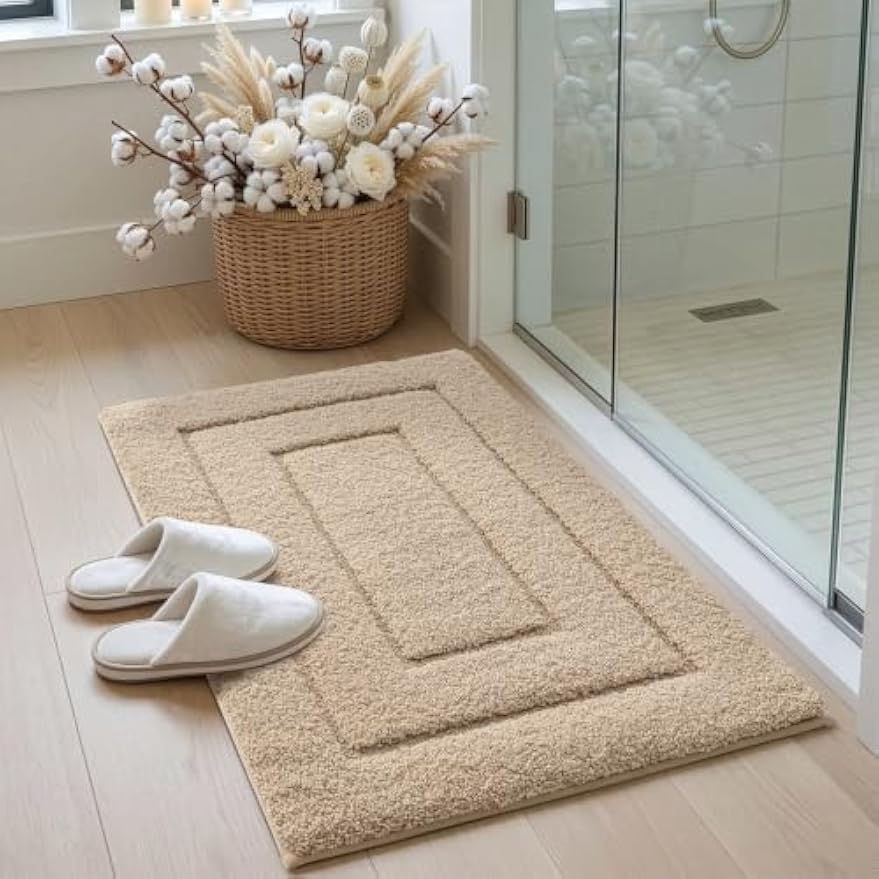 Soft Absorbent Non‑Slip Washable Bathroom Rug