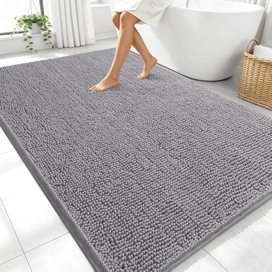 Soft Chenille Absorbent Large Bathroom Rug