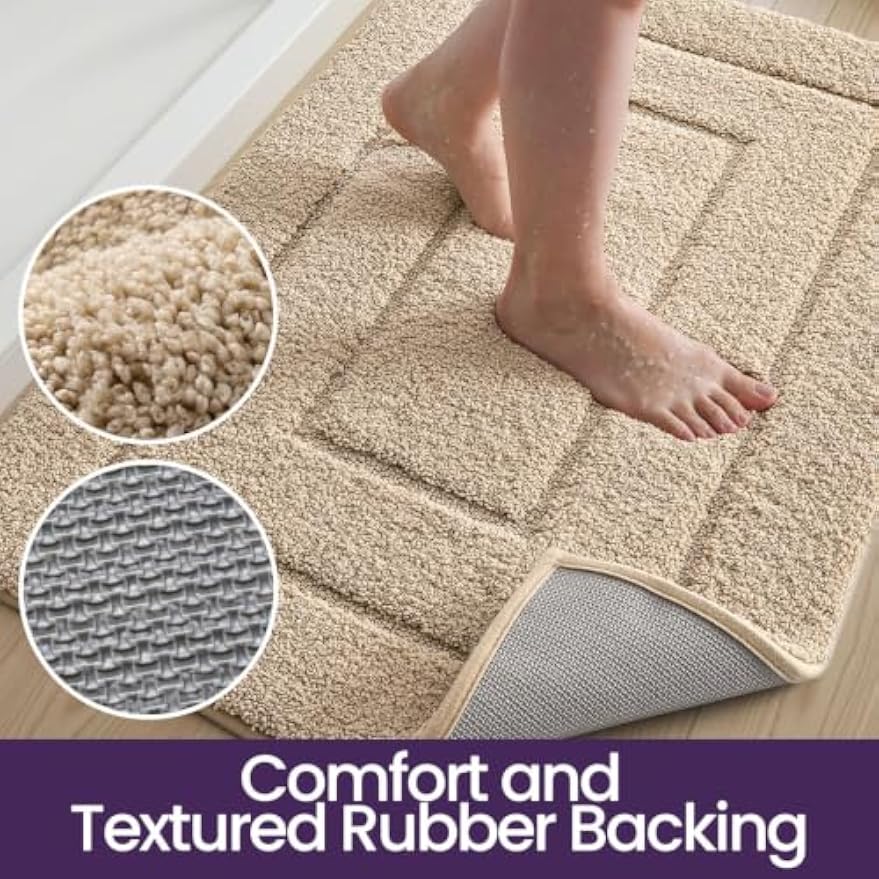 Soft Absorbent Non‑Slip Washable Bathroom Rug