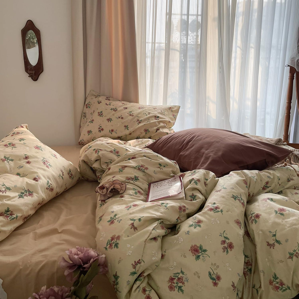 Vintage Floral Cotton Queen Bedding Set