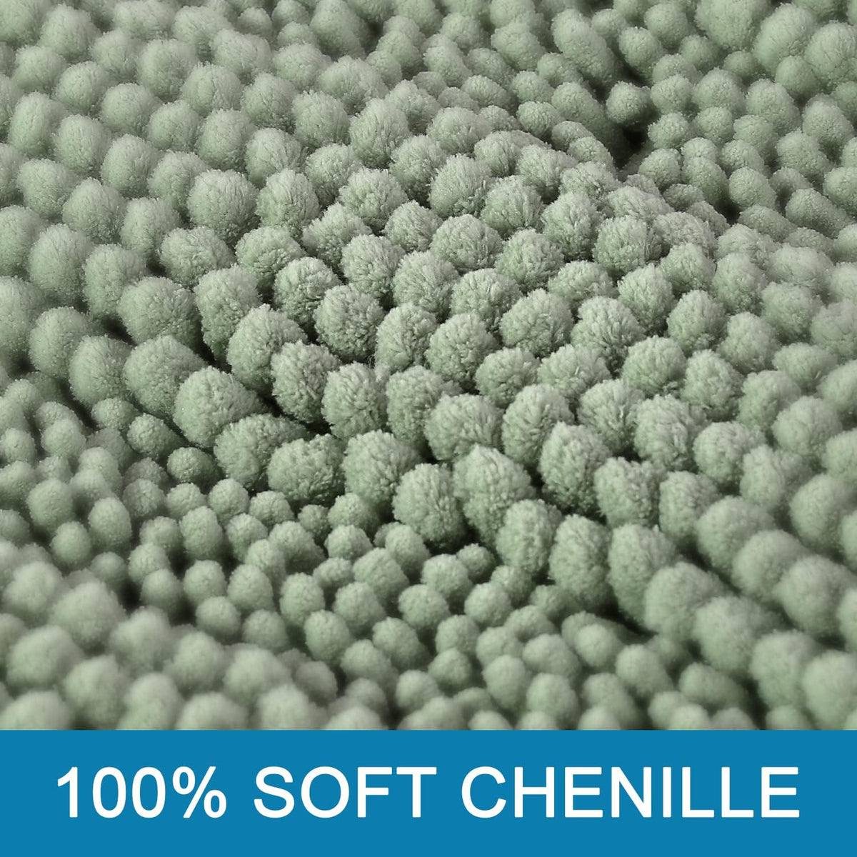 Chenille Non‑Slip Bathroom Rug 2‑Piece Set
