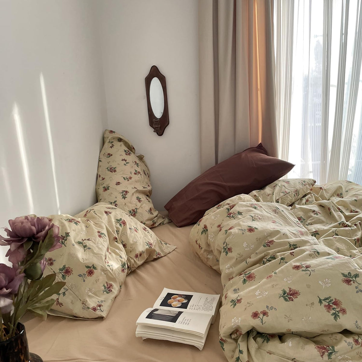 Vintage Floral Cotton Queen Bedding Set