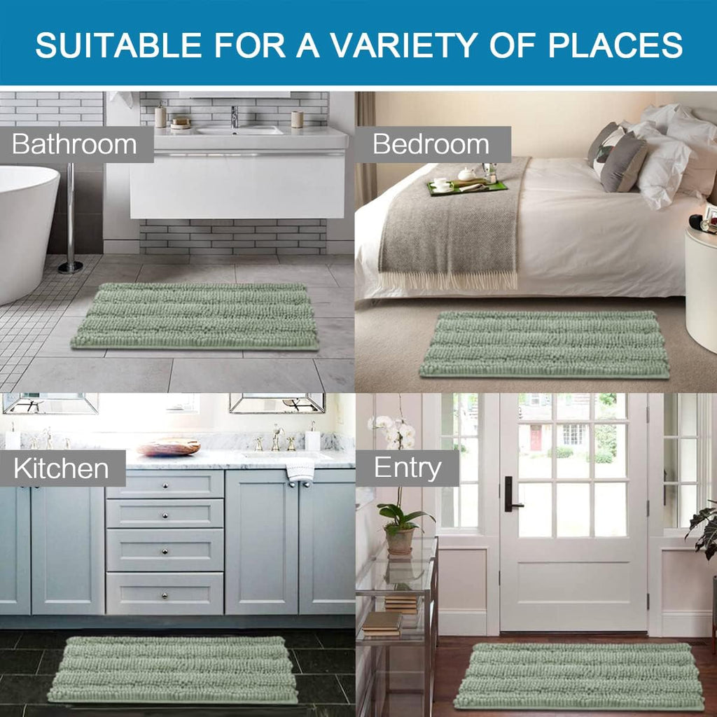 Chenille Non‑Slip Bathroom Rug 2‑Piece Set