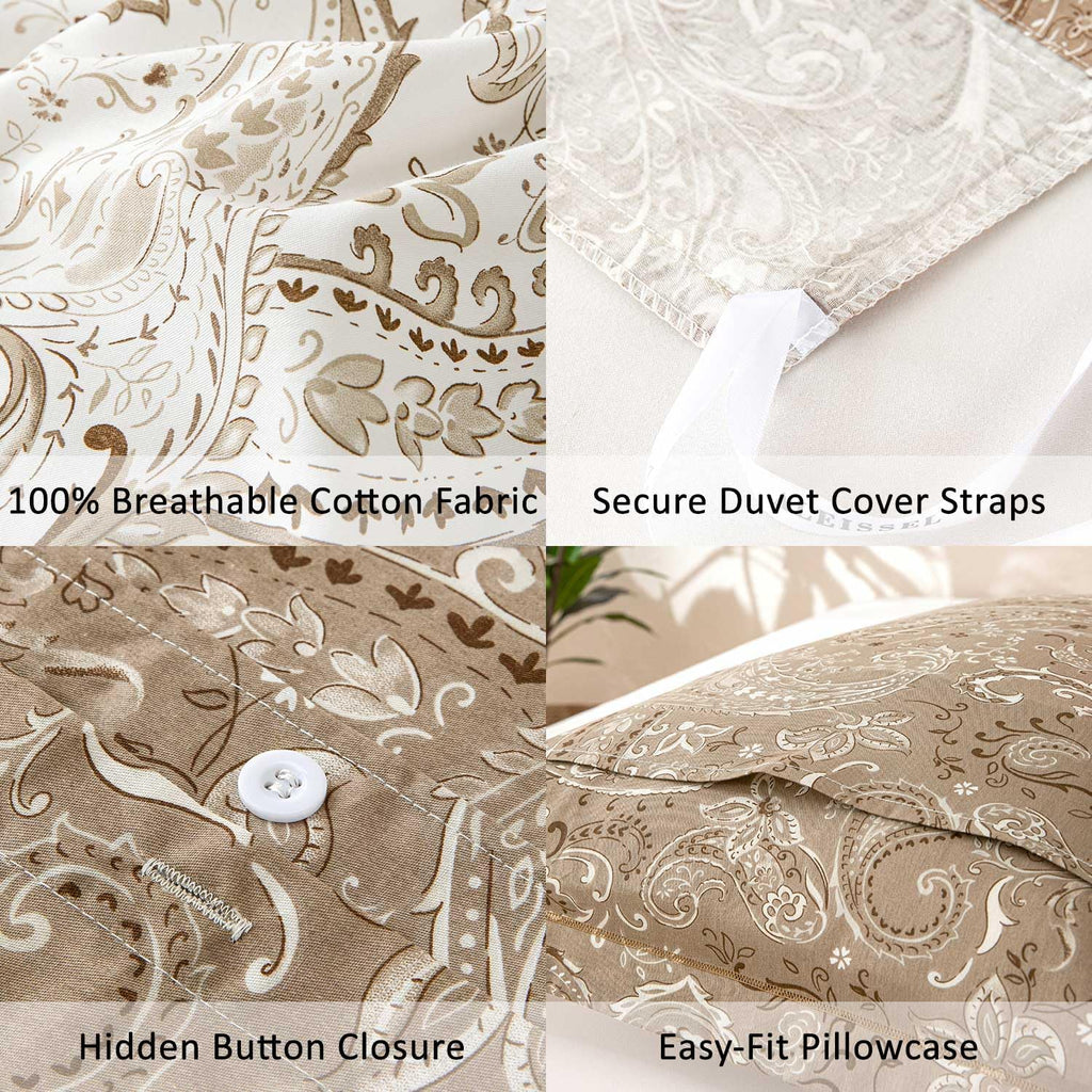Vintage Cotton Queen Duvet Cover Bedding Set