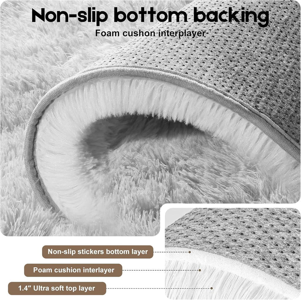 Soft Fluffy Tie‑Dye Indoor Area Rug