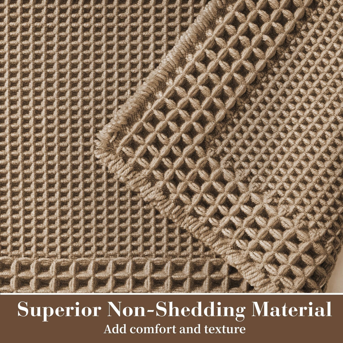 Waffle Absorbent Non‑Slip Washable Bathroom Runner Rug