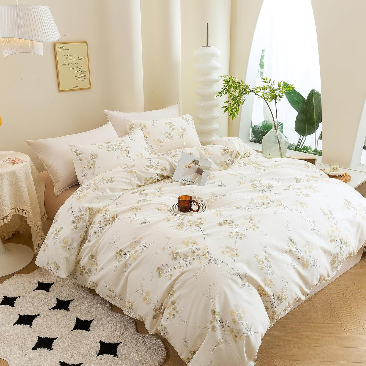 Vintage Cotton Floral Queen Bedding Set