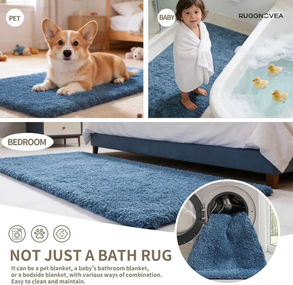 Soft Absorbent Non‑Slip Washable Bathroom Rug