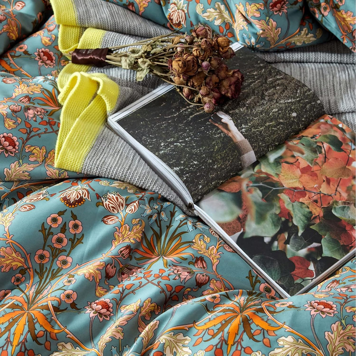Vintage Cotton Floral Queen Bedding Set