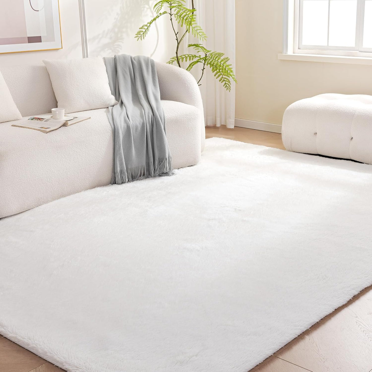 Fluffy Washable Shaggy Indoor Area Rug