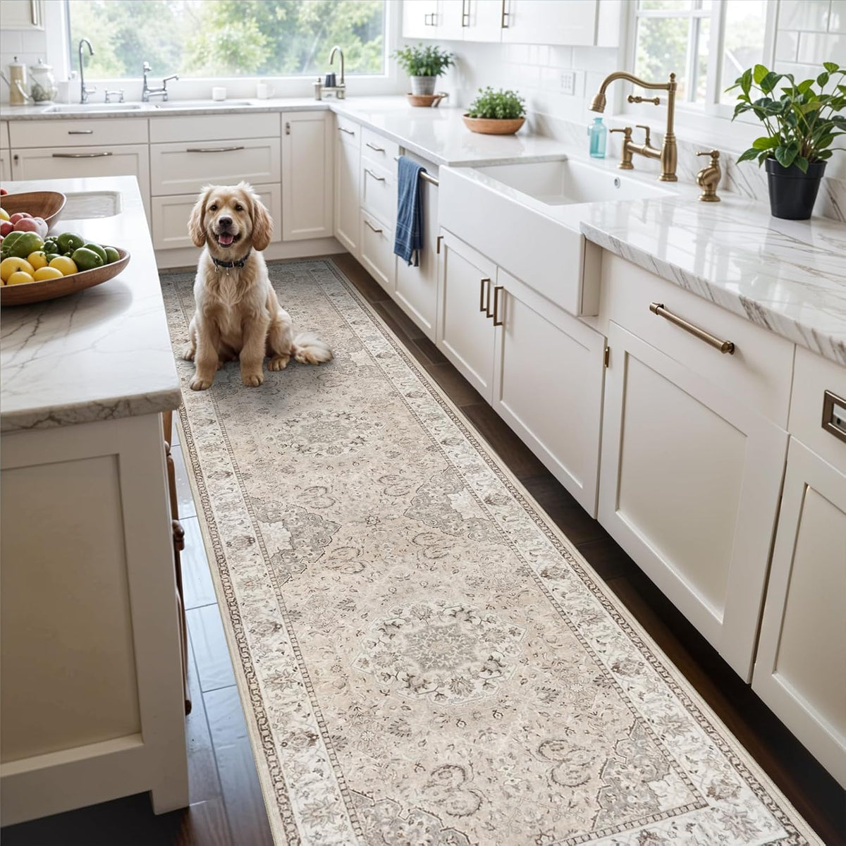 Vintage Washable Non‑Slip Hallway Runner Rug