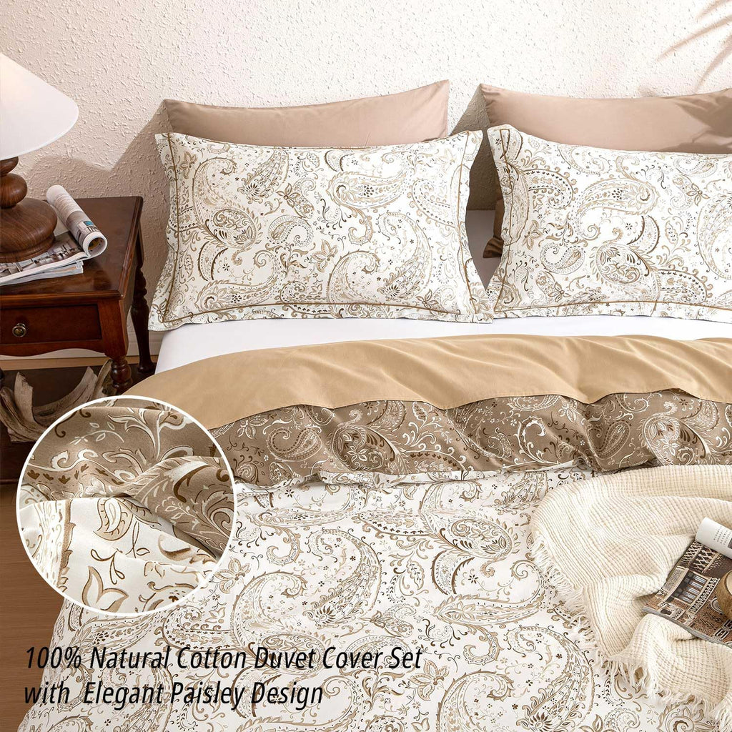 Vintage Cotton Queen Duvet Cover Bedding Set