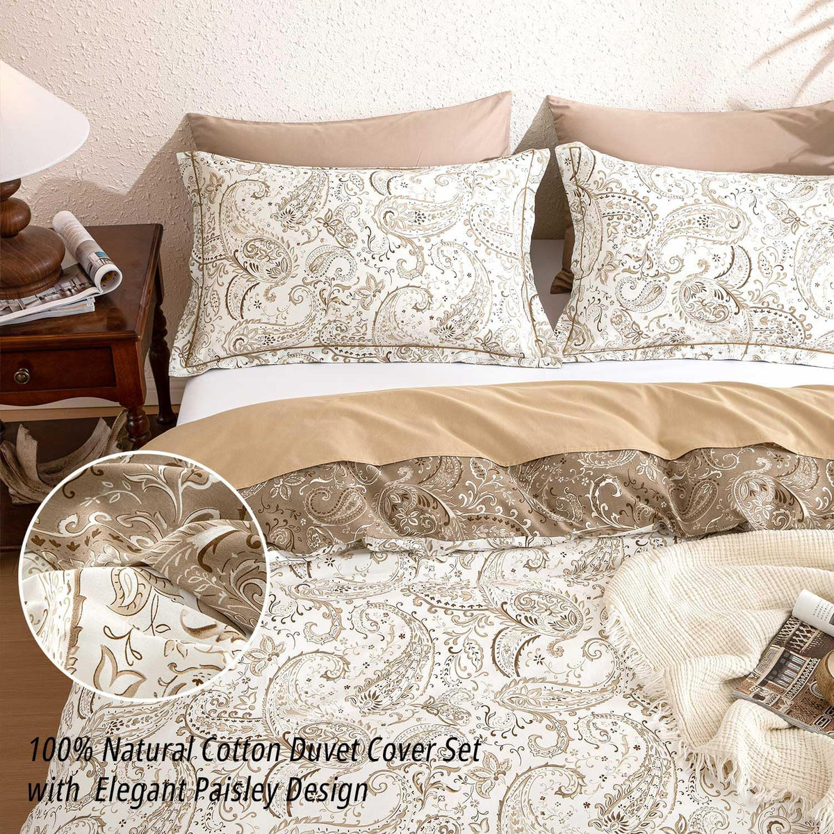 Vintage Cotton Queen Duvet Cover Bedding Set