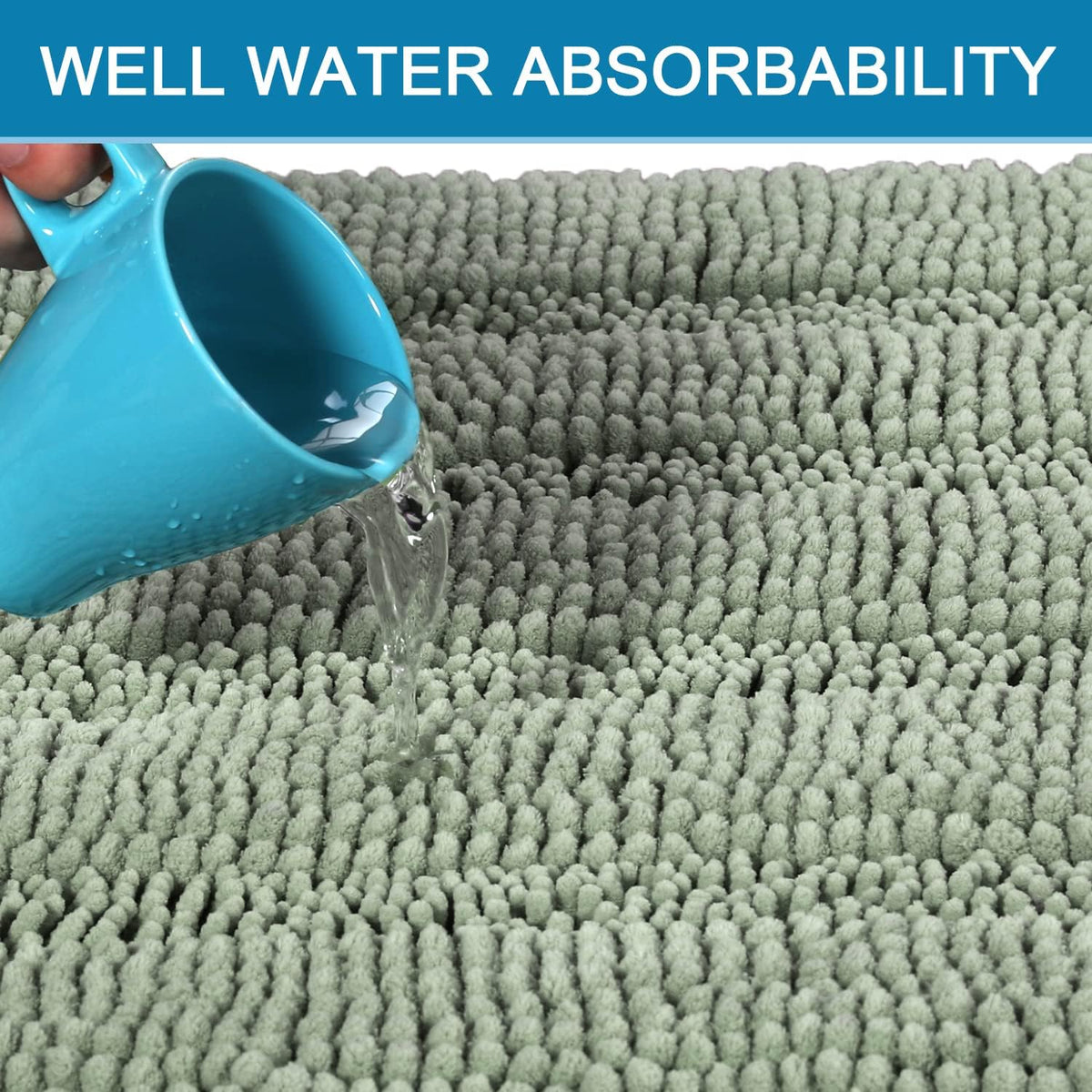 Chenille Non‑Slip Bathroom Rug 2‑Piece Set