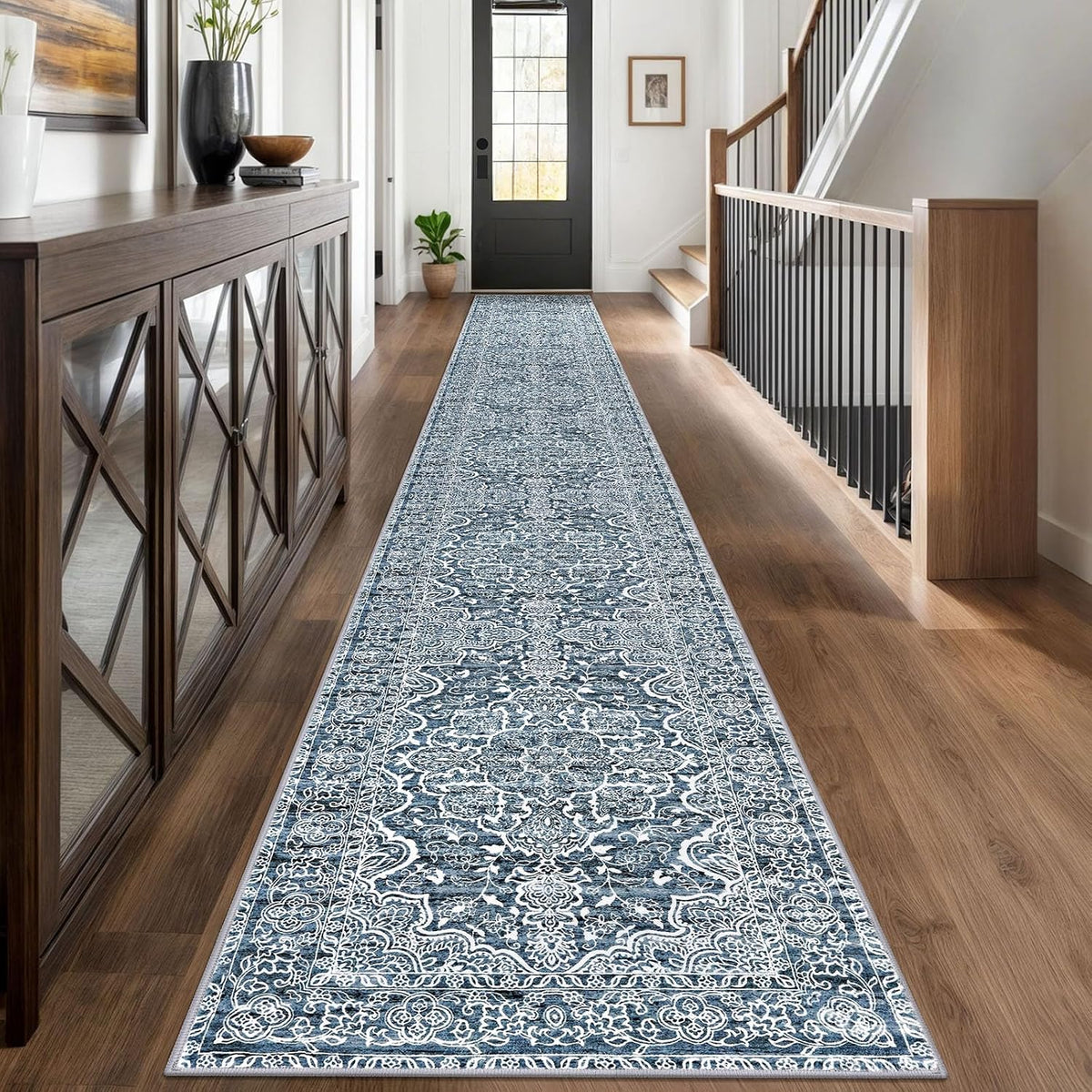 Vintage Washable Non‑Slip Long Runner Rug