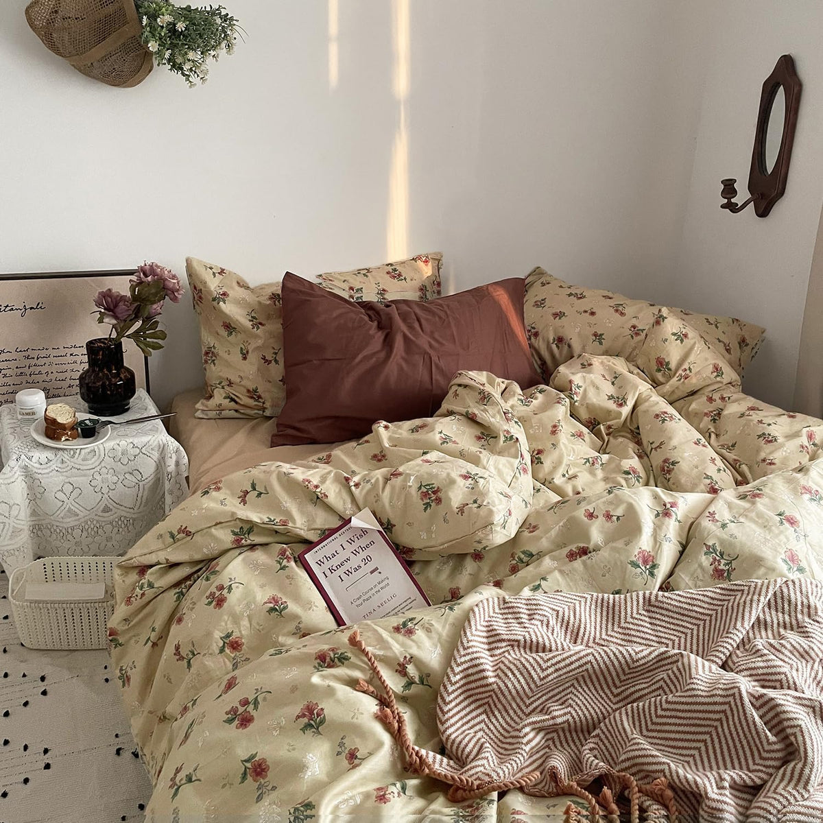 Vintage Floral Cotton Queen Bedding Set