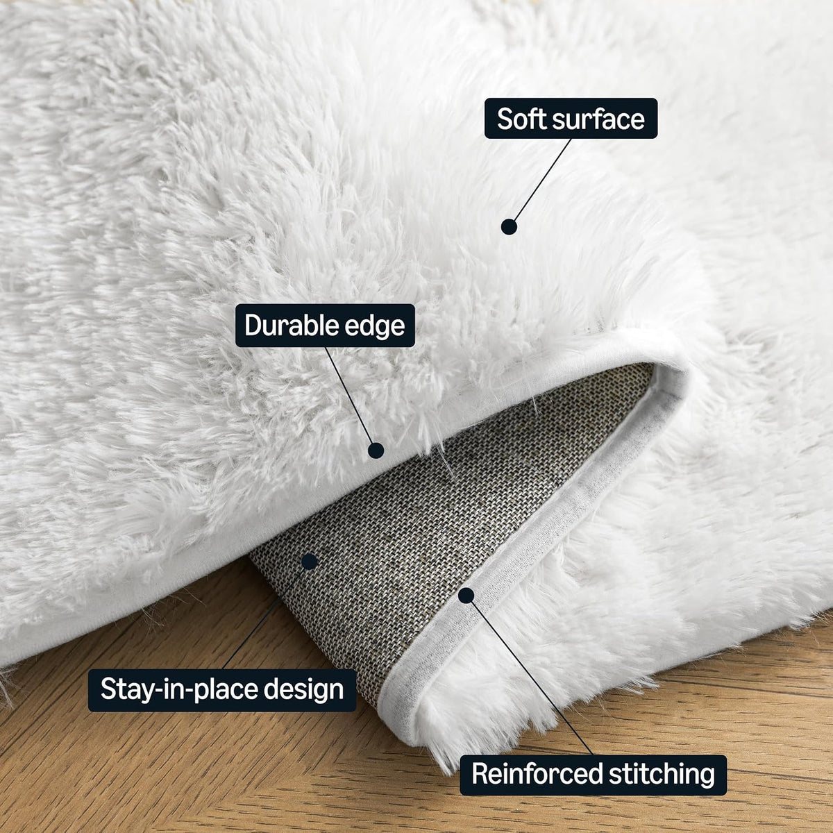 Fluffy Washable Shaggy Indoor Area Rug