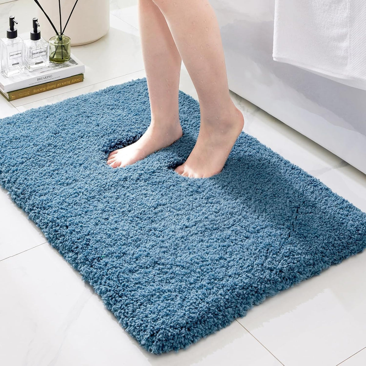 Soft Absorbent Non‑Slip Washable Bathroom Rug