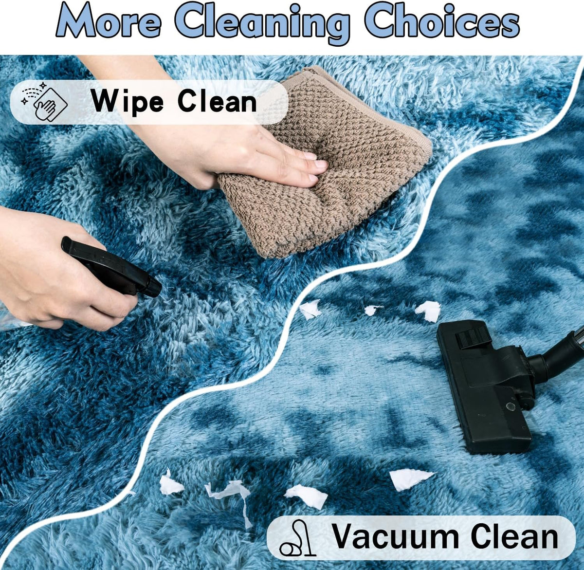 Soft Fluffy Modern Living‑Room Area Rug