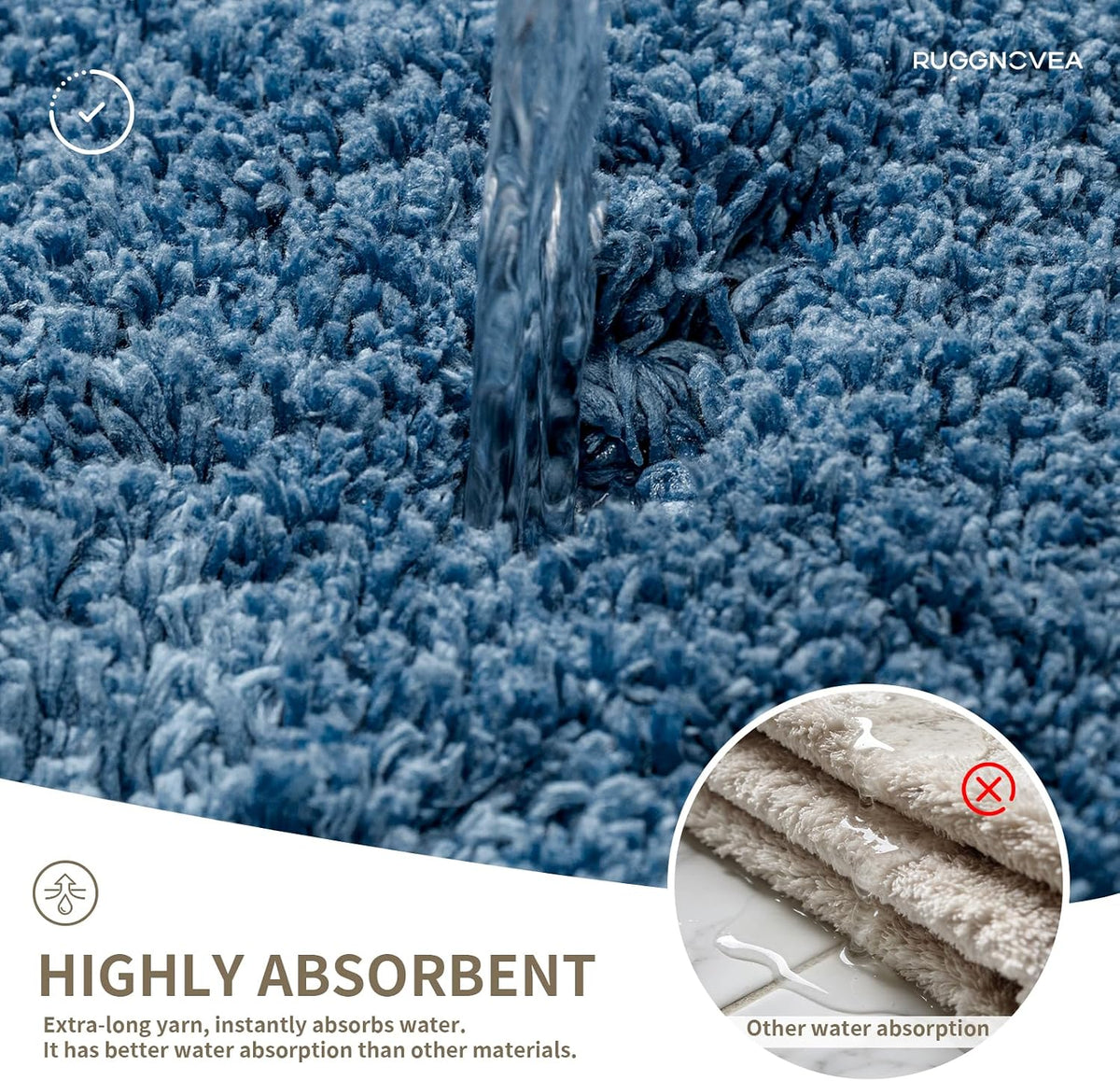 Soft Absorbent Non‑Slip Washable Bathroom Rug