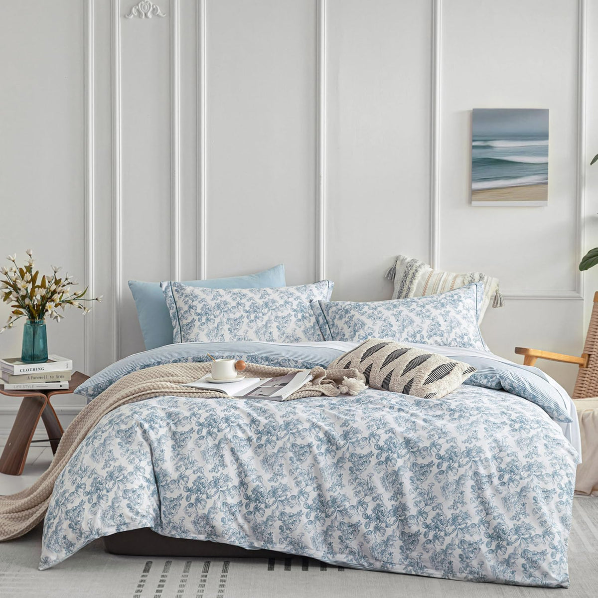 Vintage Cotton Floral Queen Duvet Set