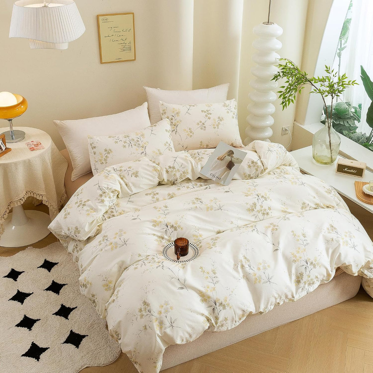Vintage Cotton Floral Queen Bedding Set