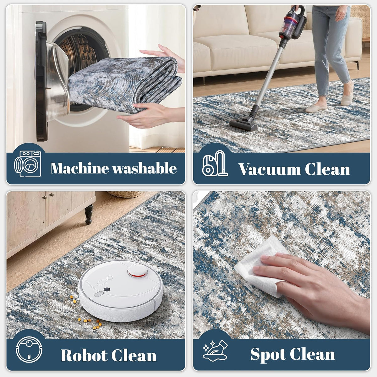 Modern Washable Non‑Slip Hallway Runner Rug