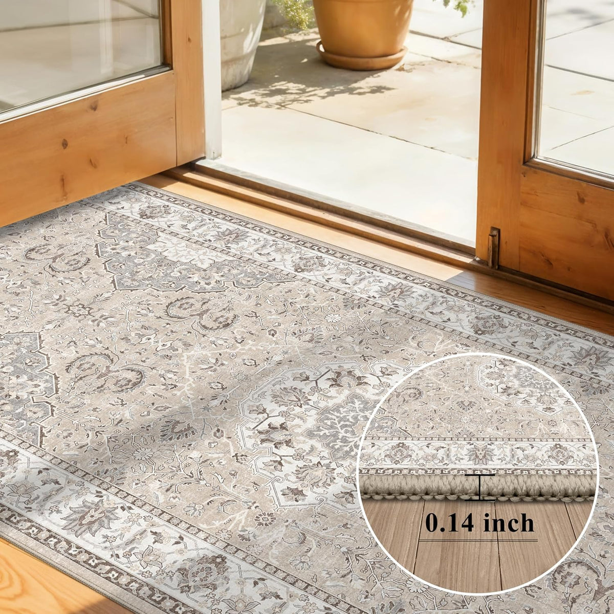 Vintage Washable Non‑Slip Hallway Runner Rug